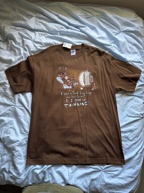 Brown Graphic Men’s T-Shirt - 'I Gave Up Thinking'